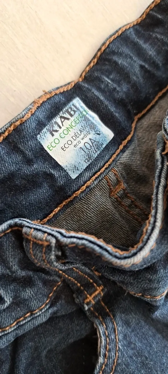 Jeans Kiabi - 10 ans taille 138-143cm - coton - bouton à pression - eco conception - photo numéro 6