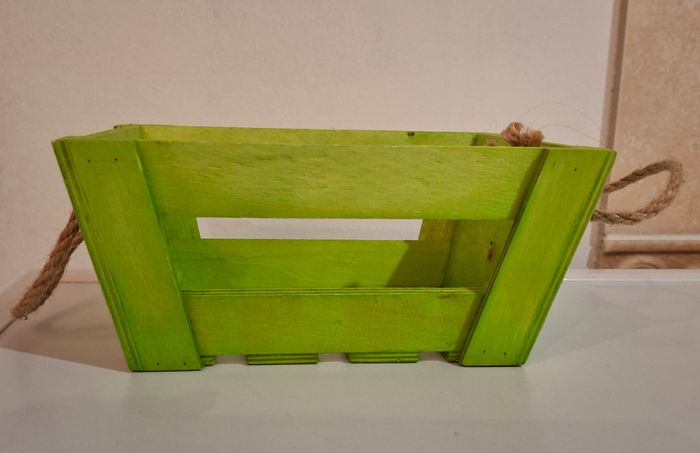 Petite caisse verte décorative en bois neuf - photo numéro 2