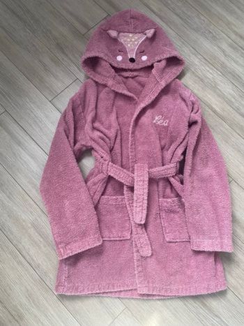 Peignoir fille renard brodé Léa 