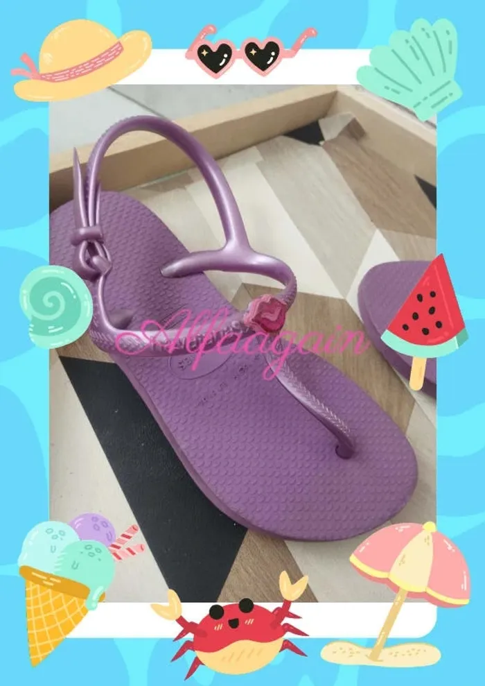 Tongs sandales 29 havaianas violettes - photo numéro 2
