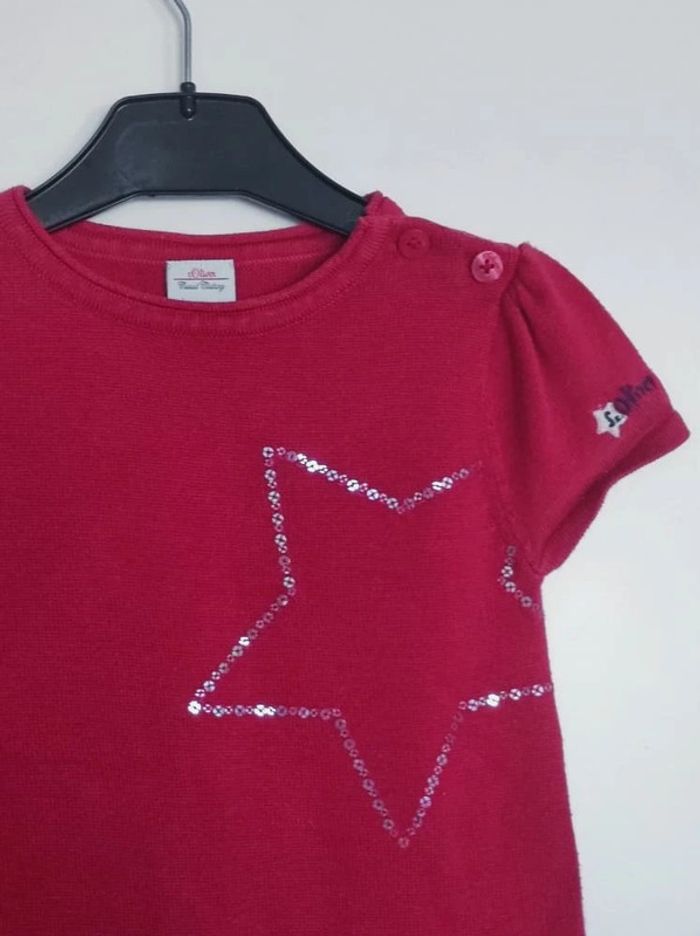 Robe Rouge bordeaux framboise étoile paillettes sequin argent - photo numéro 2