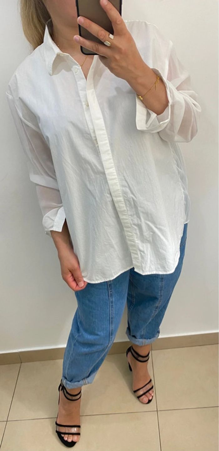 Chemise Zara ample  blanche taille L - photo numéro 4