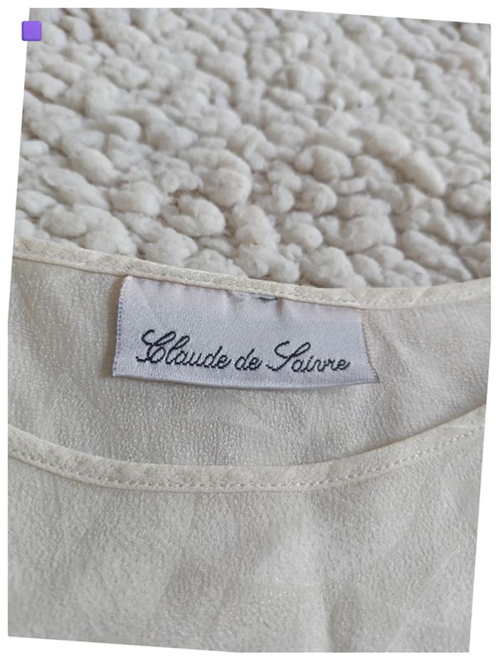 SOIE 100% Haut blanc en soie Claude de Saivre – 100% soie - photo numéro 4