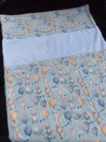 Couverture lapins bleus 