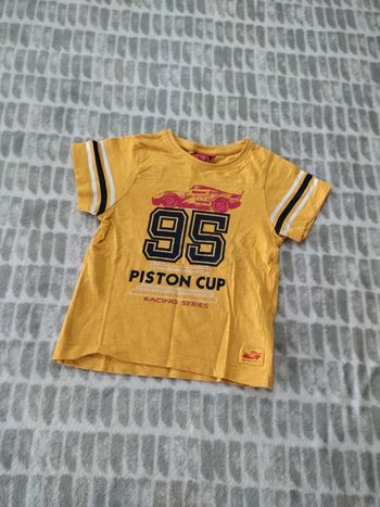Tee-shirt manches courtes jaune Cars Disney 4 ans