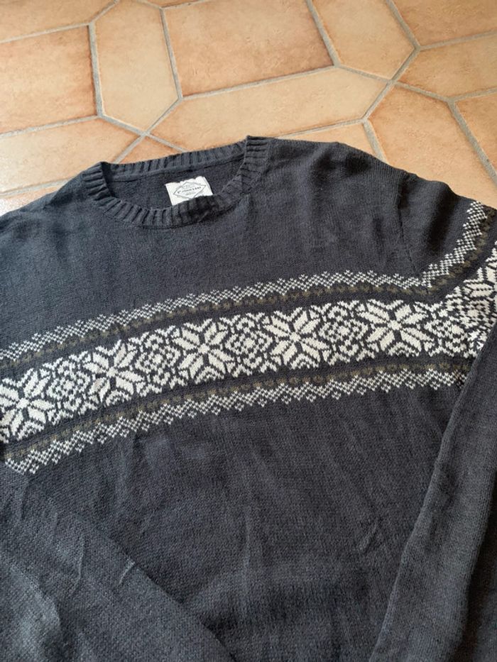 Pull style hiver flocon en coton St John’s bay vintage gris - photo numéro 4