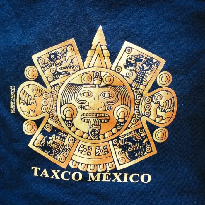 Mayan Playeras Taxco Mexico T-Shirt Solaire Maya Bleu Homme Import Mexique (Taille M) - photo numéro 2