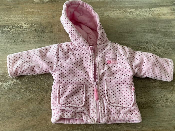 Ensemble 1 mois bébé fille veste manteau + pantalon + gants moufle - photo numéro 5