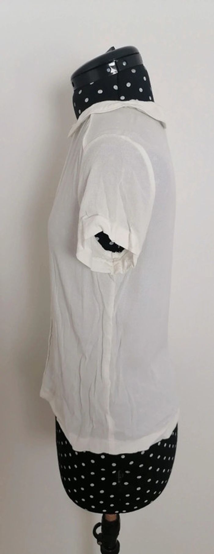 Top / haut blanc col claudine Taille XS Comptoir des cotonniers - photo numéro 4