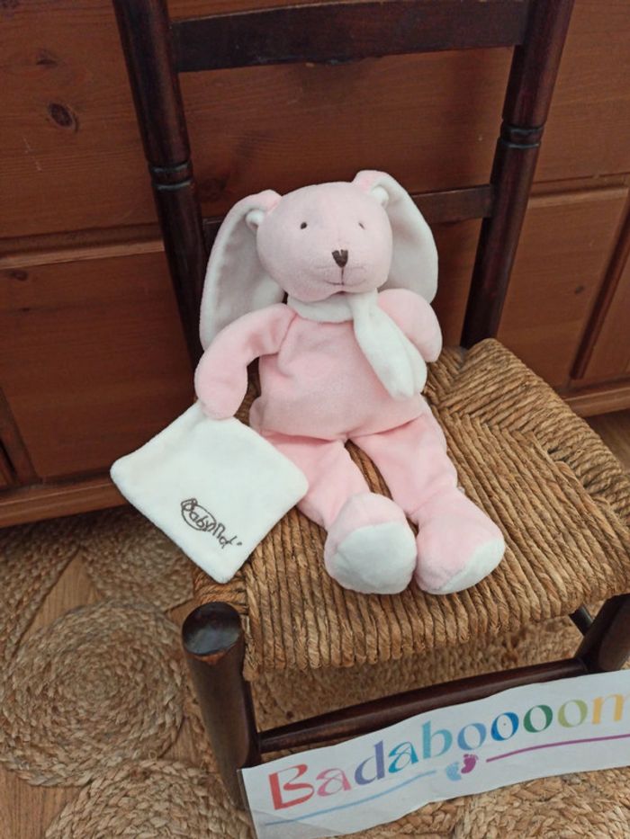 Doudou lapin rose baby nat tbe - photo numéro 2
