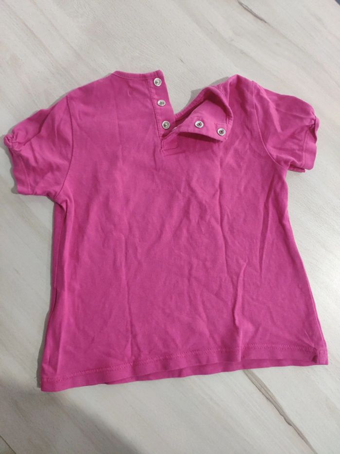 T shirt avec noeud rose fushia 18 mois Kiabi - photo numéro 4