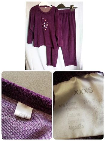 1Euro _ Pyjama fleuris éponge T. XXXS - 10/12ans