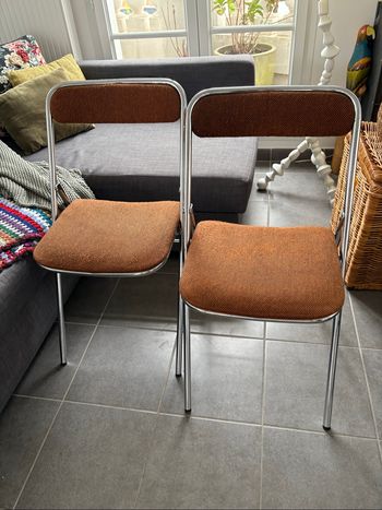 Lot de 2 chaises pliantes Souvignet vintage des années 70