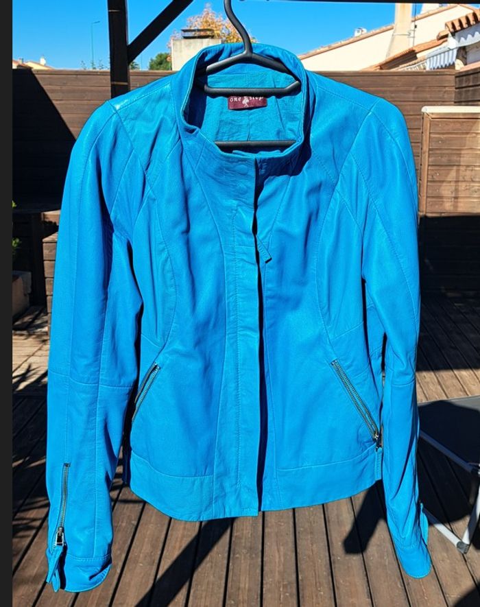 Blouson femme en cuir d'agneau