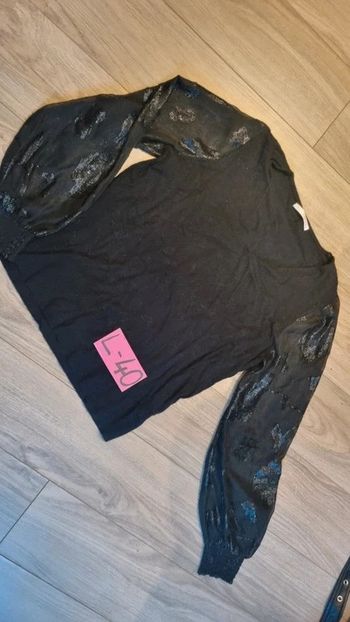 Tee shirt Manches longues Camaïeu L 40 noir manches habillées transparence