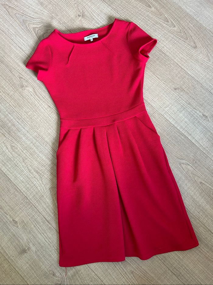 Robe rouge à manches courtes Morgan taille 36 comme neuve - photo numéro 7