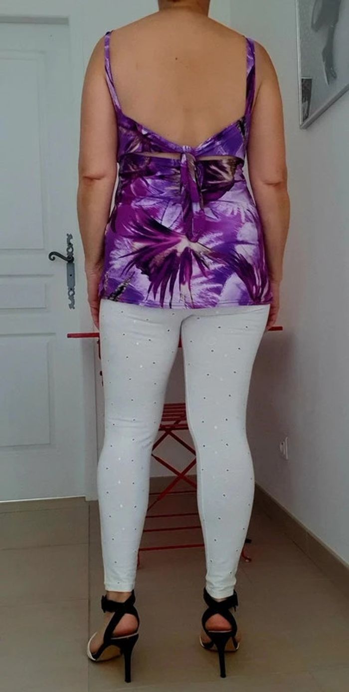 Leggins vintage en broderie anglaise - Taille S - photo numéro 5