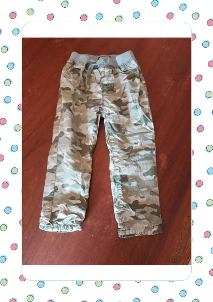 Pantalon camouflage vert et beige