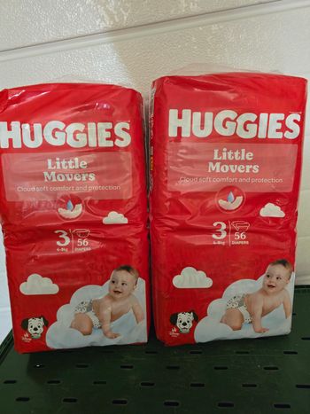 Couches Huggies T3 2x56 soit 112 couches 