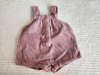 Salopette velours vieux rose