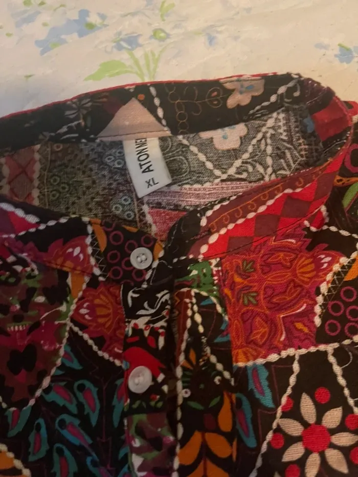 Chemise col rond à motif - photo numéro 4