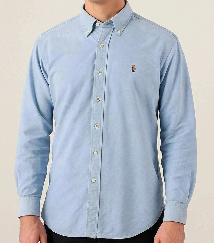 Chemise Ralph Lauren vintage bleu clair – Logo brodé – Taille XL (équivalent L/XL homme)
