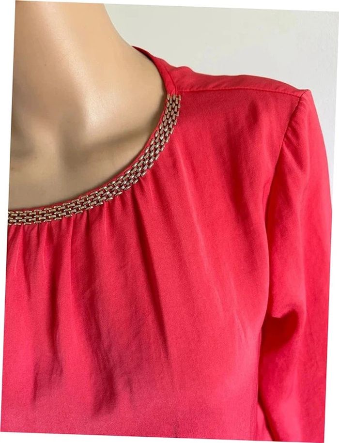 Blouse rose corail avec manches 3/4 Esprit taille 38 jamais portée - photo numéro 6