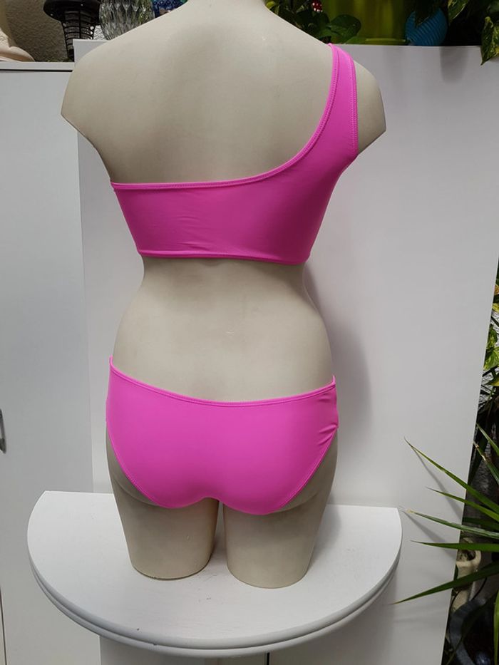 Maillot De Bain Rose Fluo Imprimé Fleurs Tropicales Multicolore - photo numéro 5