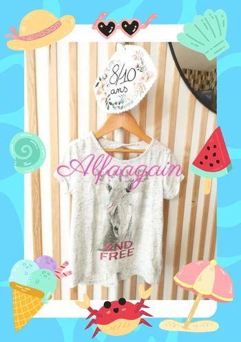 T-shirt gris cheval 8/10ans
