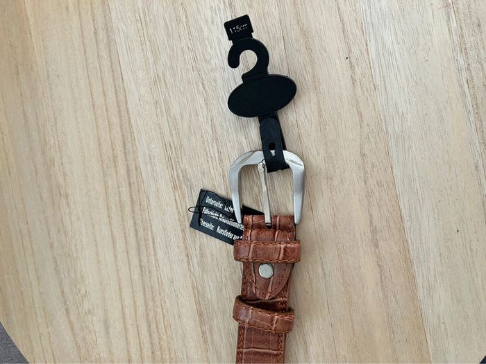 Ceinture en cuir marron taille 115 cm - photo numéro 3