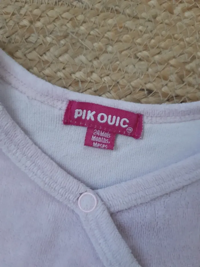Pyjama rose lapin Pik Ouic 24 mois - photo numéro 3