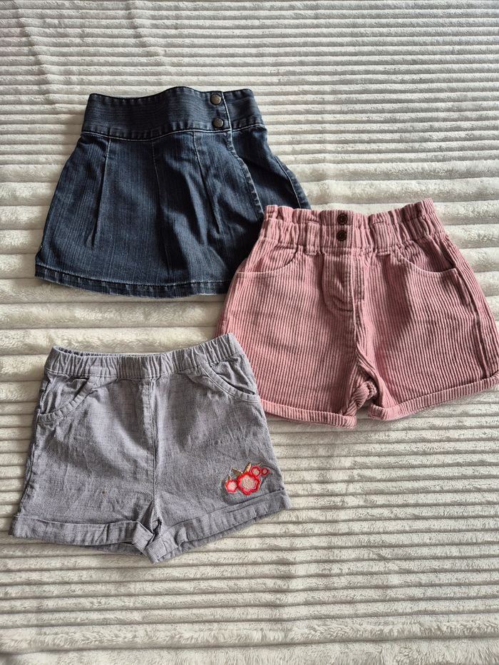 Lot 3 shorts hiver fille 18 mois Obaïbi Orchestra Kiabi