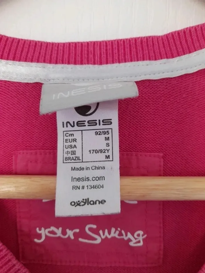 Pull col v Rose Fushia Inesis (Decathlon) - Taille S - Excellent État - photo numéro 3