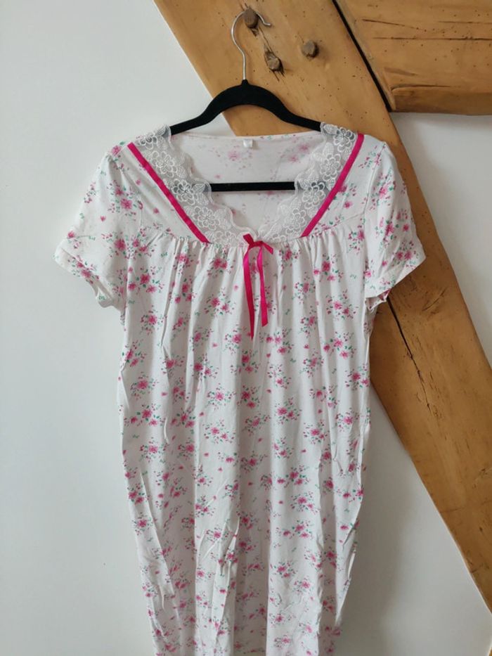 Chemise de nuit longue vintage fleurie 1990