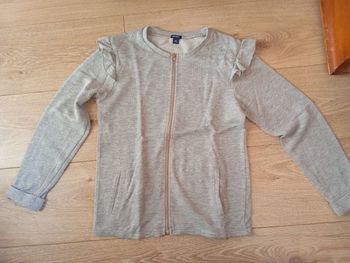 Gilet zippé gris 10 ans