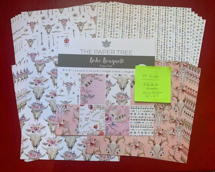 Kit (incomplet) Papier + Die-cuts Boho Bouquets - photo numéro 2