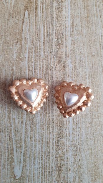 Boucle d'oreilles dorée coeur