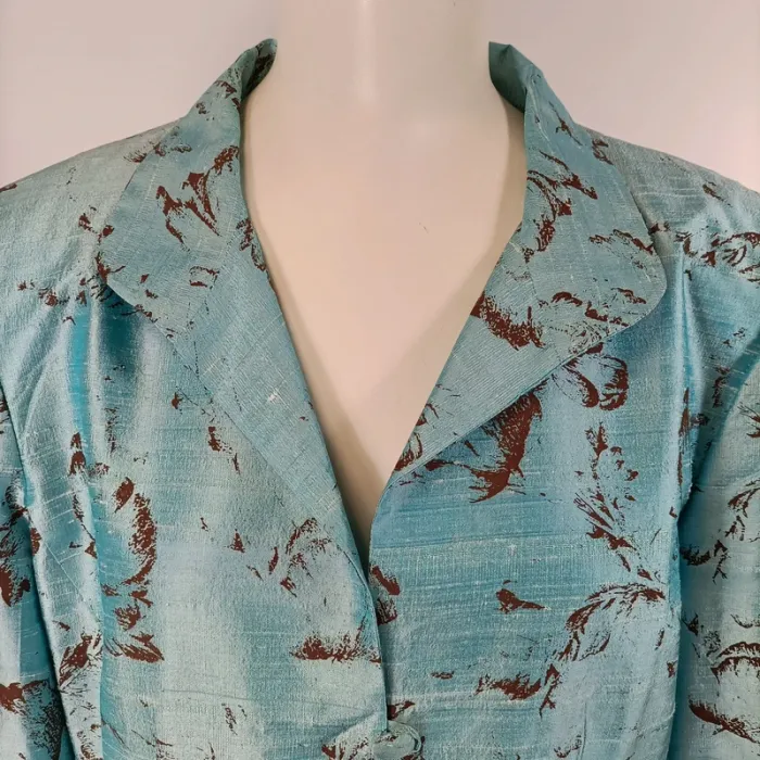 Chemise Dona Louisa Paris 46 turquoise motif made in france - A199 - photo numéro 6