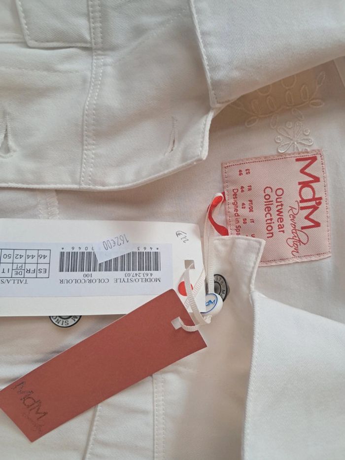 Md'M veste en jean blanc broderies T 44 neuve - photo numéro 10