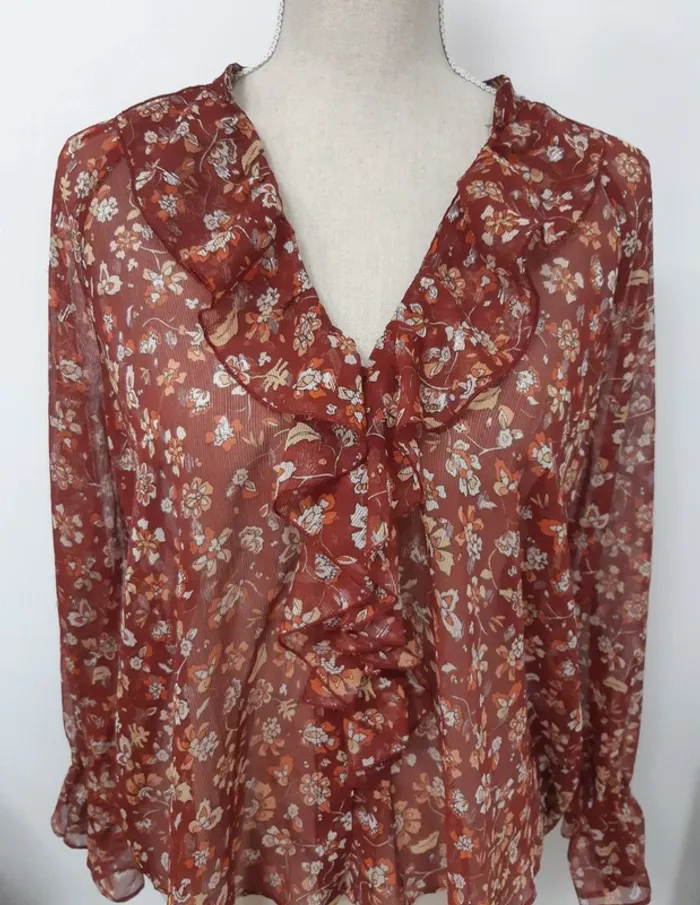 Blouse à motif Zara T36 - photo numéro 3