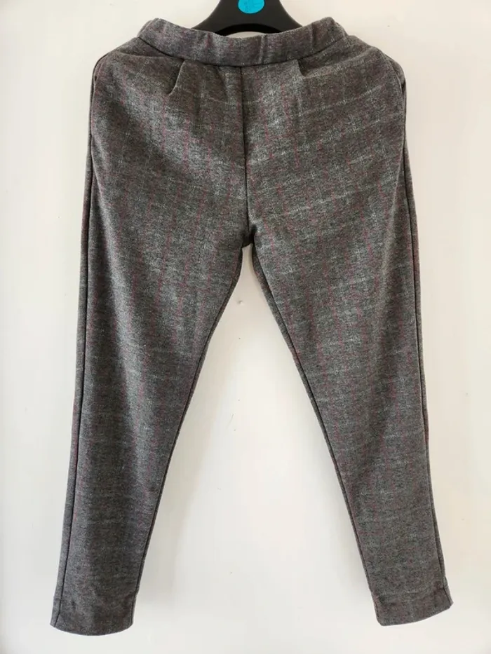 Pantalon à carreaux gris Pull&Bear - Taille S- 36