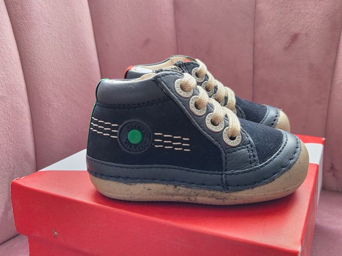 Bottines Kickers garçon en cuir marine 18 - photo numéro 3