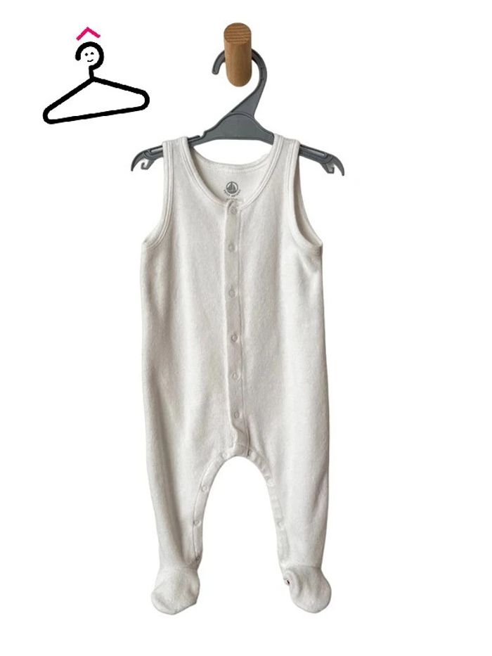 Ensemble pyjama en velours blanc à motifs - Petit Bateau 6 mois - photo numéro 2