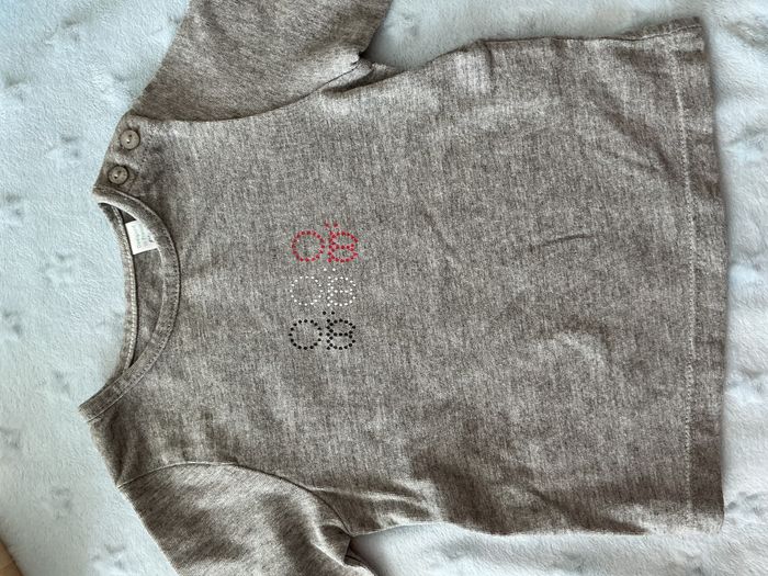 teeshirt manches longues gris inscription devant 6 mois obaibi - photo numéro 6