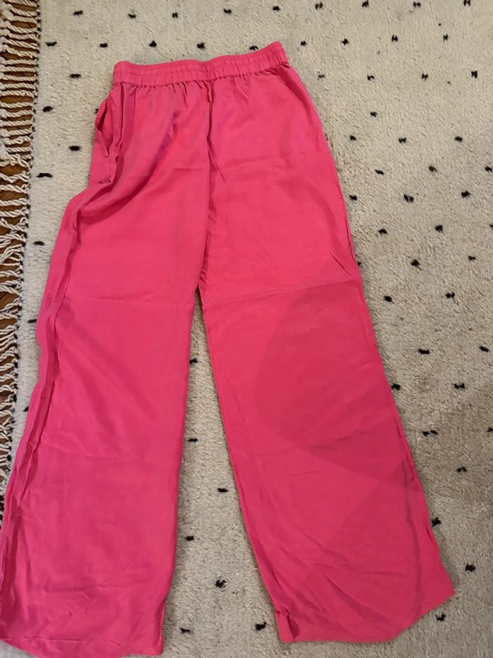 Pantalon large rose Promod taille 36 - photo numéro 4