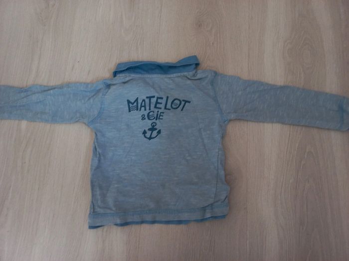 Polo à manches longues Tissaia bleu 18 mois - photo numéro 2