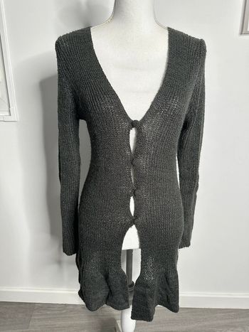 Robe pull en maille gris kaki Vintage T36 S