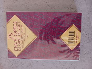 25 enveloppes de carte de visite auto adhésives Siligom