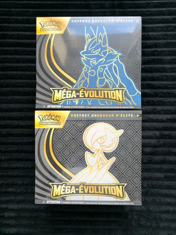 Lot Coffret Pokémon dresseur d'élite ETB ME1 – Méga-Évolution Lucario & Méga-Évolution Gardevoir