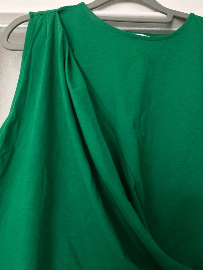 top sans manche vert nouer zara s neuf - photo numéro 4